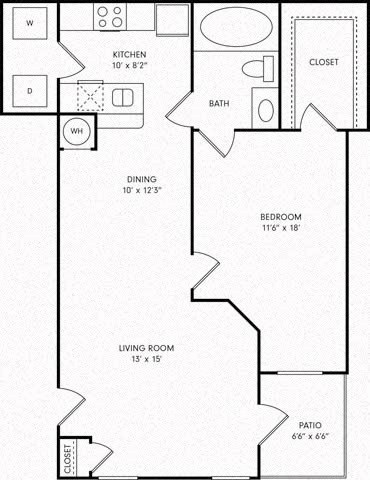 One-Bedroom Floor Plan A2L | Sovereign Overland Park Apartments